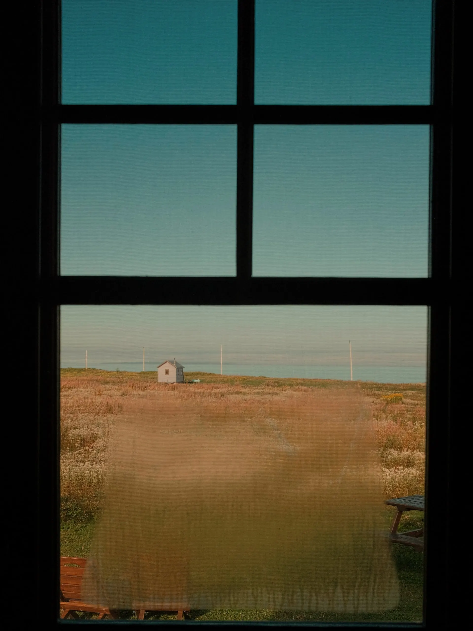 Vue sur le St-Laurent depuis une mini-maison.