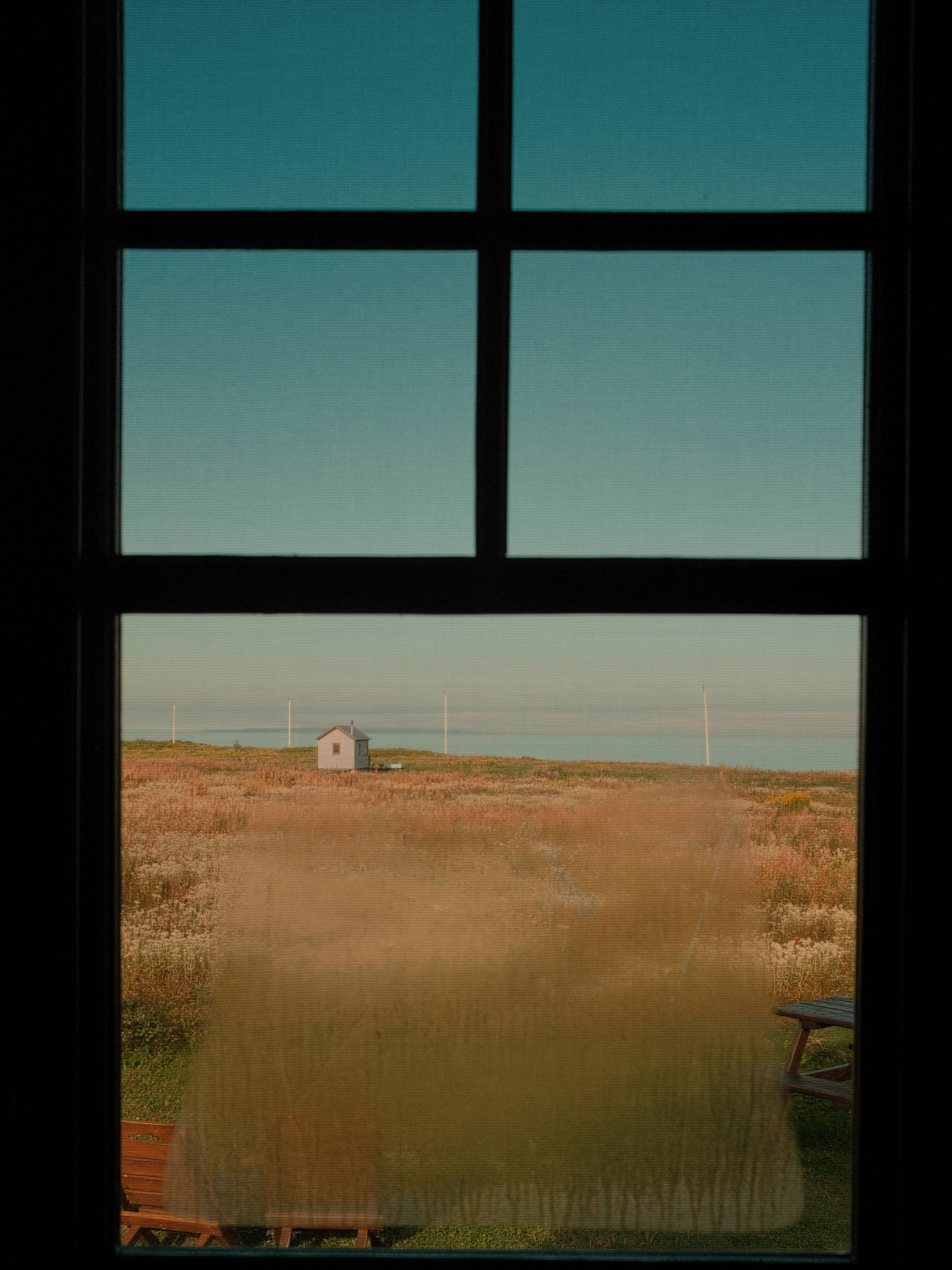 Vue sur le St-Laurent depuis une mini-maison.